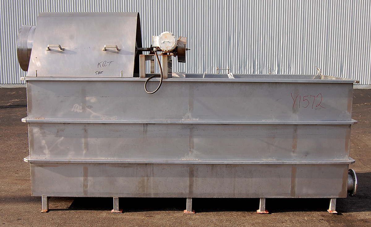 Flume WATER CHILL TANK with SCAVENGER REEL, all stainless steel; Alard  Equipment Corp item Y1572