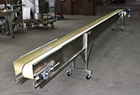 used, BELT CONVEYOR, 25x8, food grade, stainless steel, Alard item Y4017