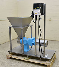 used, CHERRY-BURRELL Model 134 SANITARY ROTARY LOBE PUMP, RECTANGULAR INFEED, with drive and base, Alard item Y5714