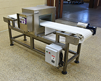 Used Fortress Phantom FOOD METAL DETECTOR with new conveyor, 14x6 opening, stainless steel, in stock, refurbished, Alard item Y5724