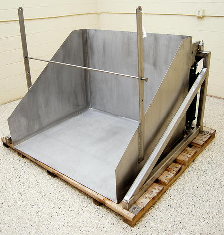 Food grade stainless steel BIN DUMPER for up to 40x48 totes, boxes