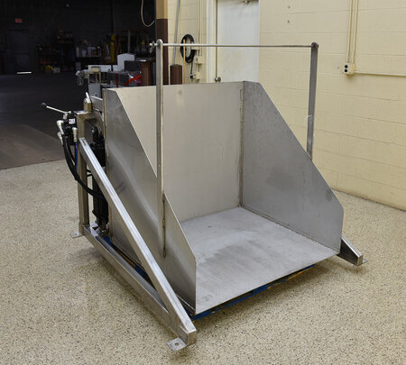 Food grade stainless steel BIN DUMPER for up to 40x48 totes, boxes